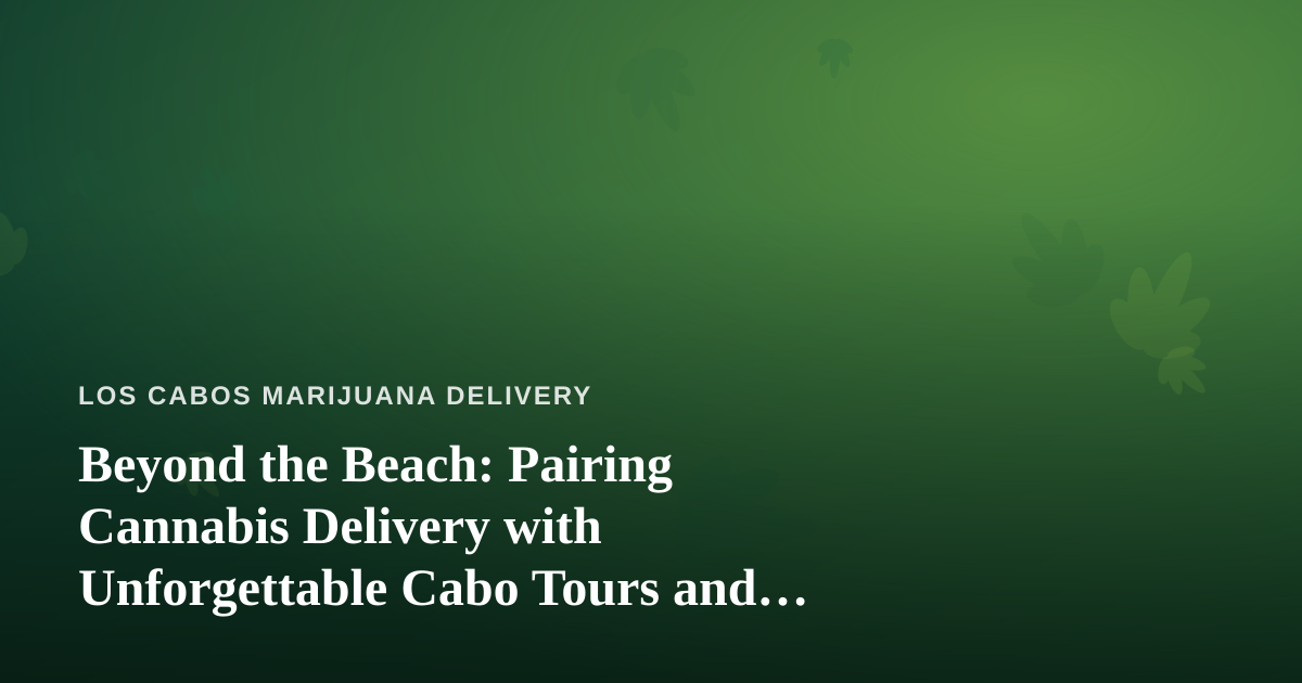 Beyond the Beach: Pairing Cannabis Delivery with Unforgettable Cabo Tours and Adventures