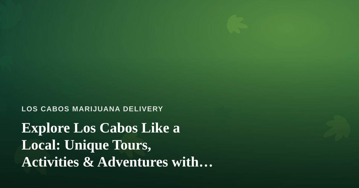 Explore Los Cabos Like a Local: Unique Tours, Activities & Adventures with Independent Guides