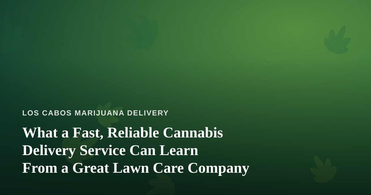 What a Fast, Reliable Cannabis Delivery Service Can Learn From a Great Lawn Care Company