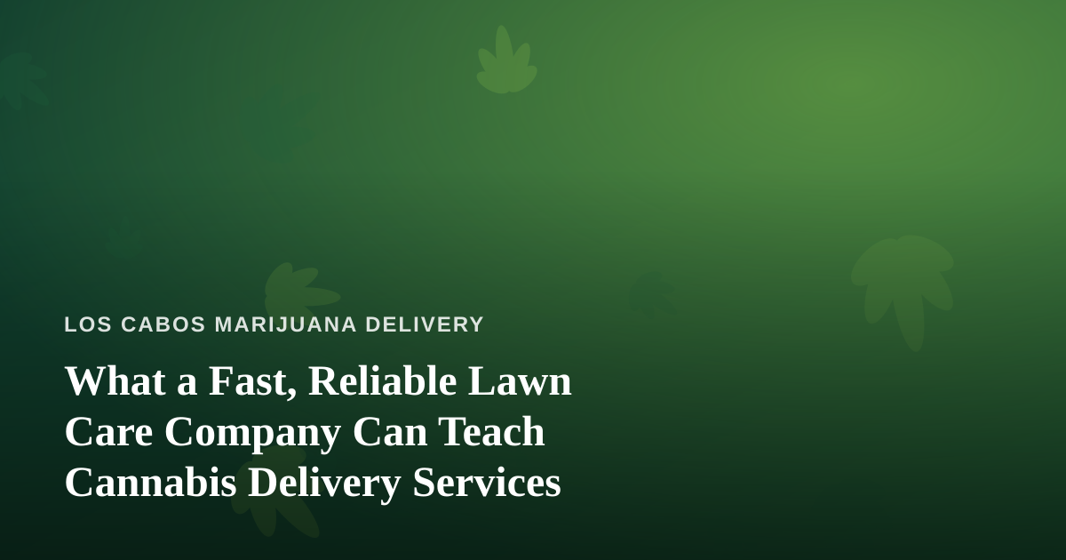 What a Fast, Reliable Lawn Care Company Can Teach Cannabis Delivery Services