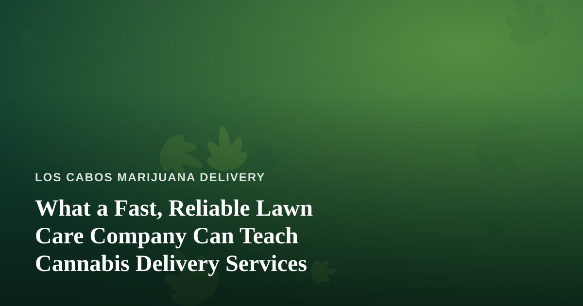 What a Fast, Reliable Lawn Care Company Can Teach Cannabis Delivery Services