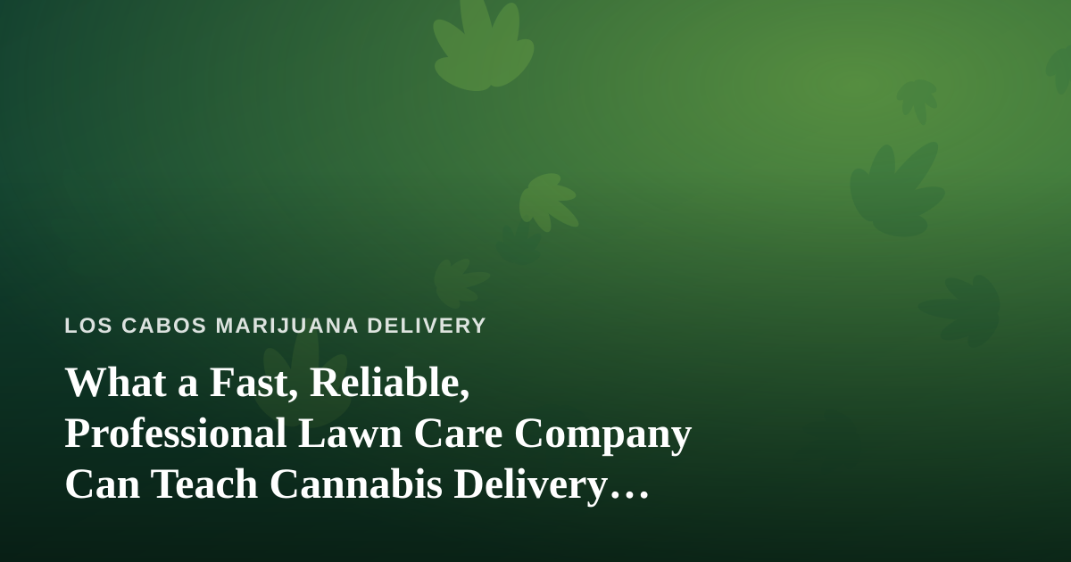 What a Fast, Reliable, Professional Lawn Care Company Can Teach Cannabis Delivery Operators