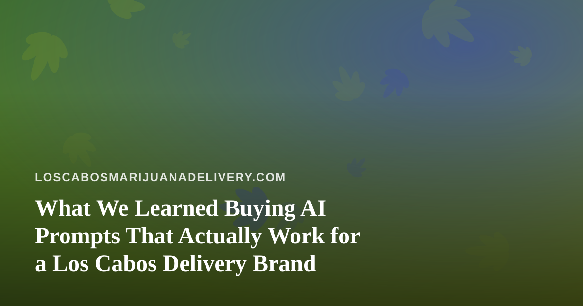 What We Learned Buying AI Prompts That Actually Work for a Los Cabos Delivery Brand